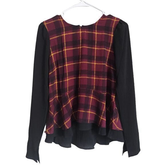 Romeo and‎ Juliet Couture Plaid Peblum Blouse Women's Size Medium - Picture 2 of 4